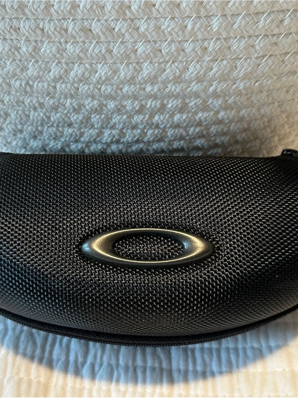 Oakley Black Textured Sunglasses Case with Silver Oval Logo